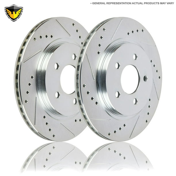 Front & Rear Drill Slot Brake Rotors and Ceramic Pads For Cadillac CTS STS JE5 